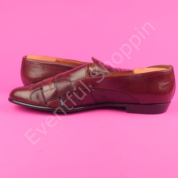 Mezlan Shoes Mens 16 M Brown Woven Fisherman Perforated Driving Dress Loafers - Picture 7 of 16